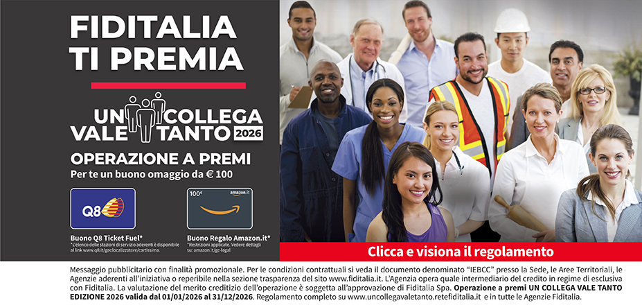 Agenzia Alpafin Fiditalia | Torino, Nichelino, TORINO | Fiditalia ti premia - Vinci un buono omaggio da €100. Operazione a premi. Clicca e visiona il regolamento. Operazione a premi UN COLLEGA VALE TANTO 2025 valida dal 01/01/2025 al 31/12/2025. Regolamento completo www.uncollegavaletanto.retefiditalia.it