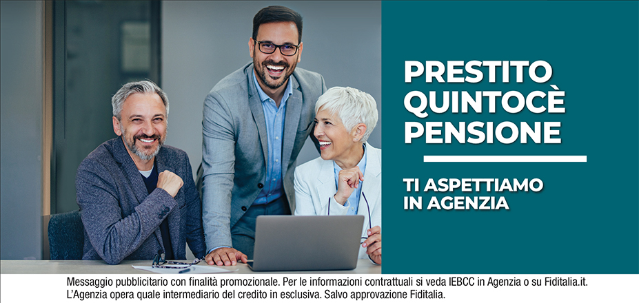 Agenzia Alpafin Fiditalia | Torino, Nichelino, TORINO | Cessione del Quinto Quintocè - Un consulente dedicato per i progetti di dipendenti e pensionati. Messaggio pubblicitario con finalità promozionale. Per le informazioni contrattuali si veda IEBCC in Agenzia o su Fiditalia. it. L’Agenzia opera quale intermediario del credito in esclusiva. Salvo approvazione Fiditalia.